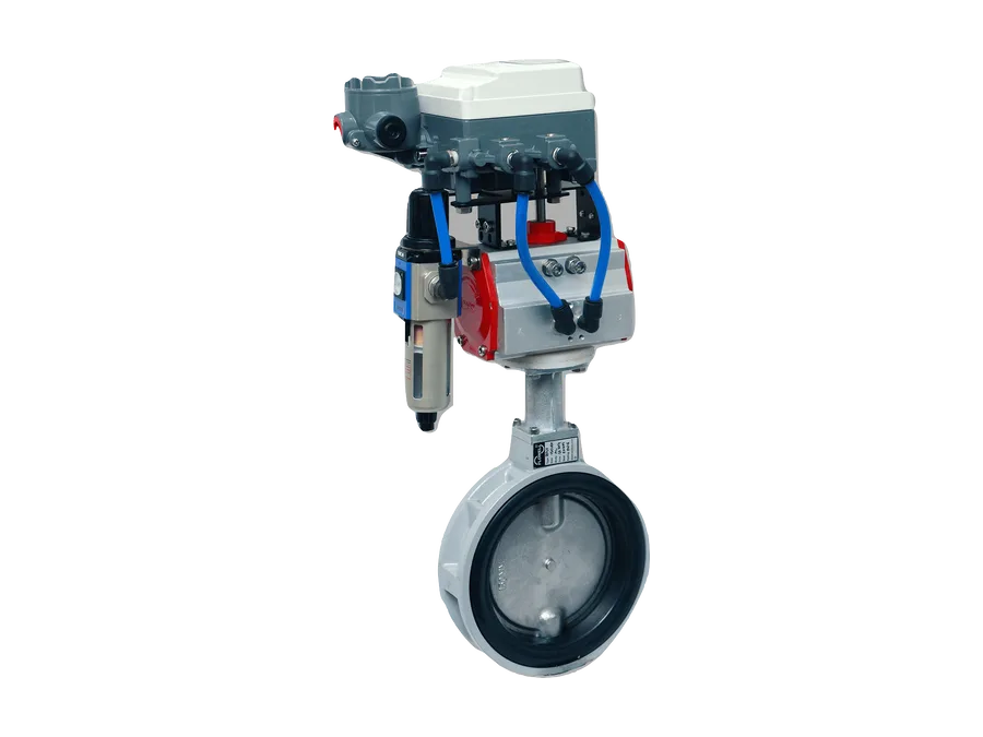 Actuated butterfly valve
