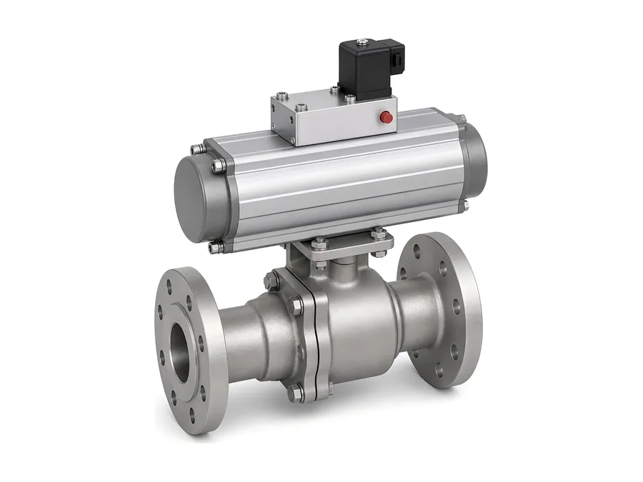 Actuated ball valve with Namur solenoid valve