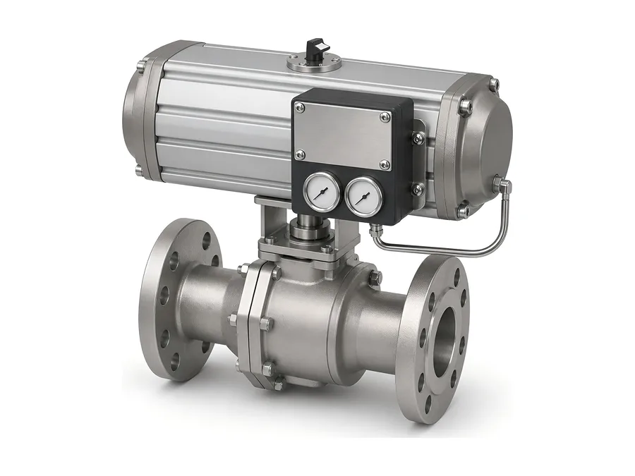 Actuated ball valve with positioner