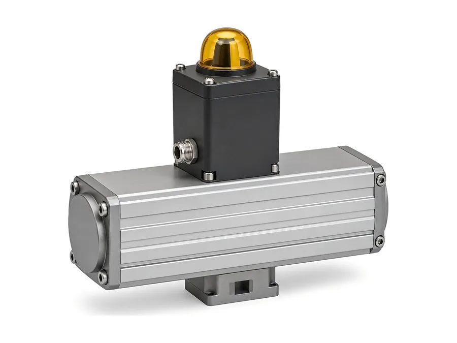 Pneumatic rotary actuator with limit switch box